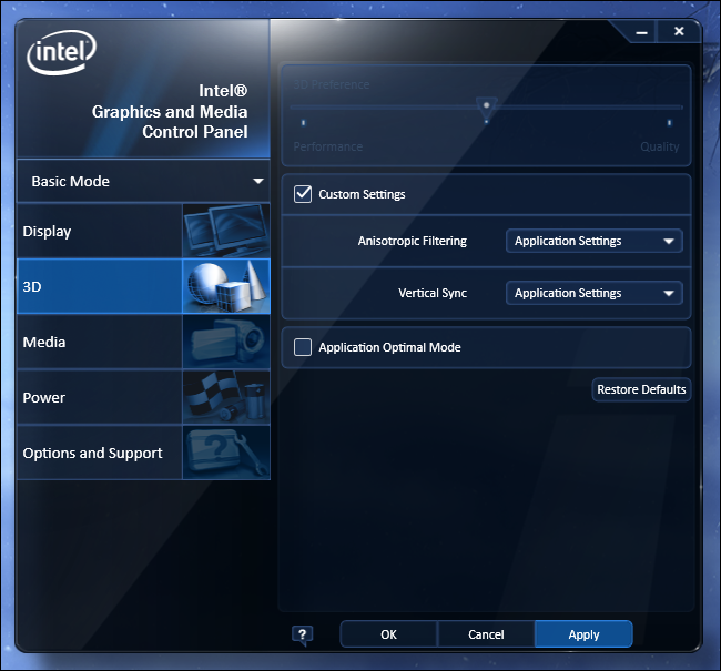intel graphics control panel